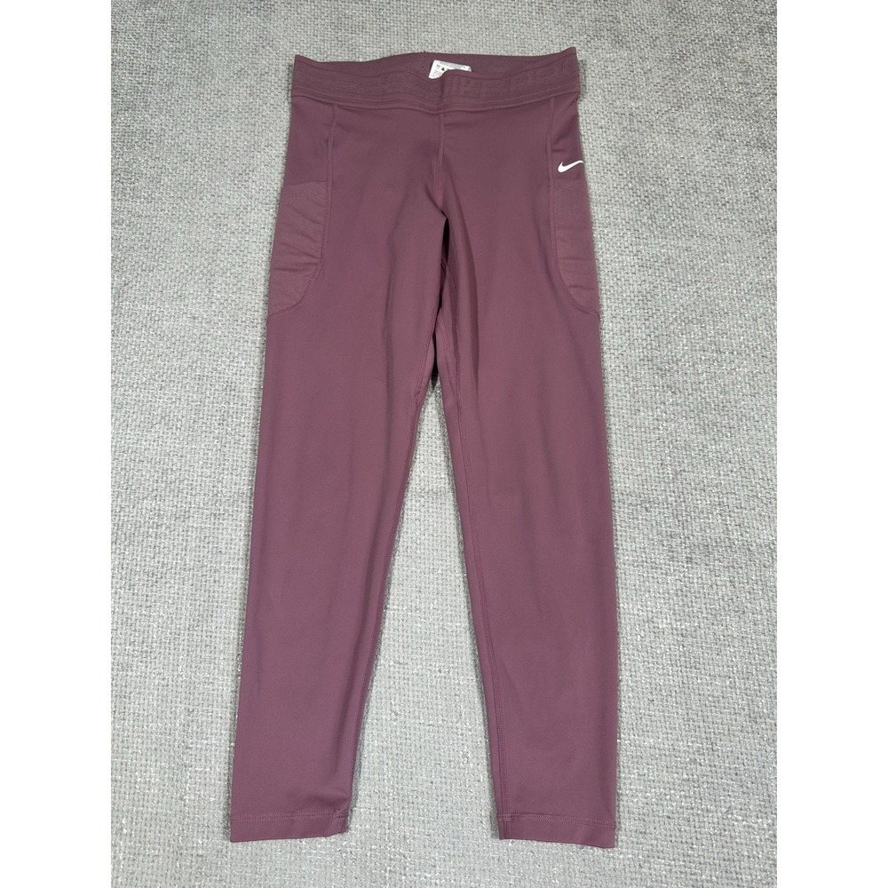 Nike Pro‎ Leggings Womens Medium Mulberry Dri Fit Pockets 7/8 DN4691-533